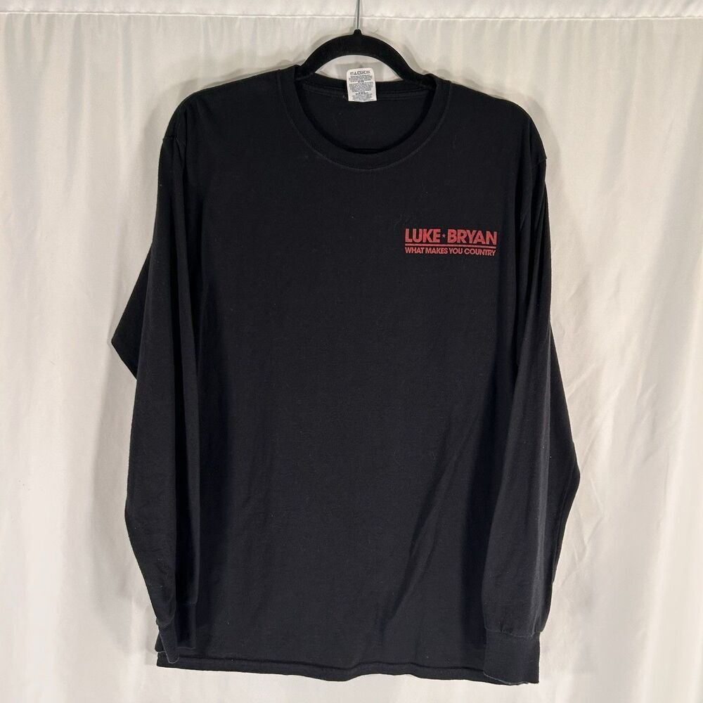 Luke Bryant Shirt Unisex Medium What Makes You Country Long Sleeve Crew Neck